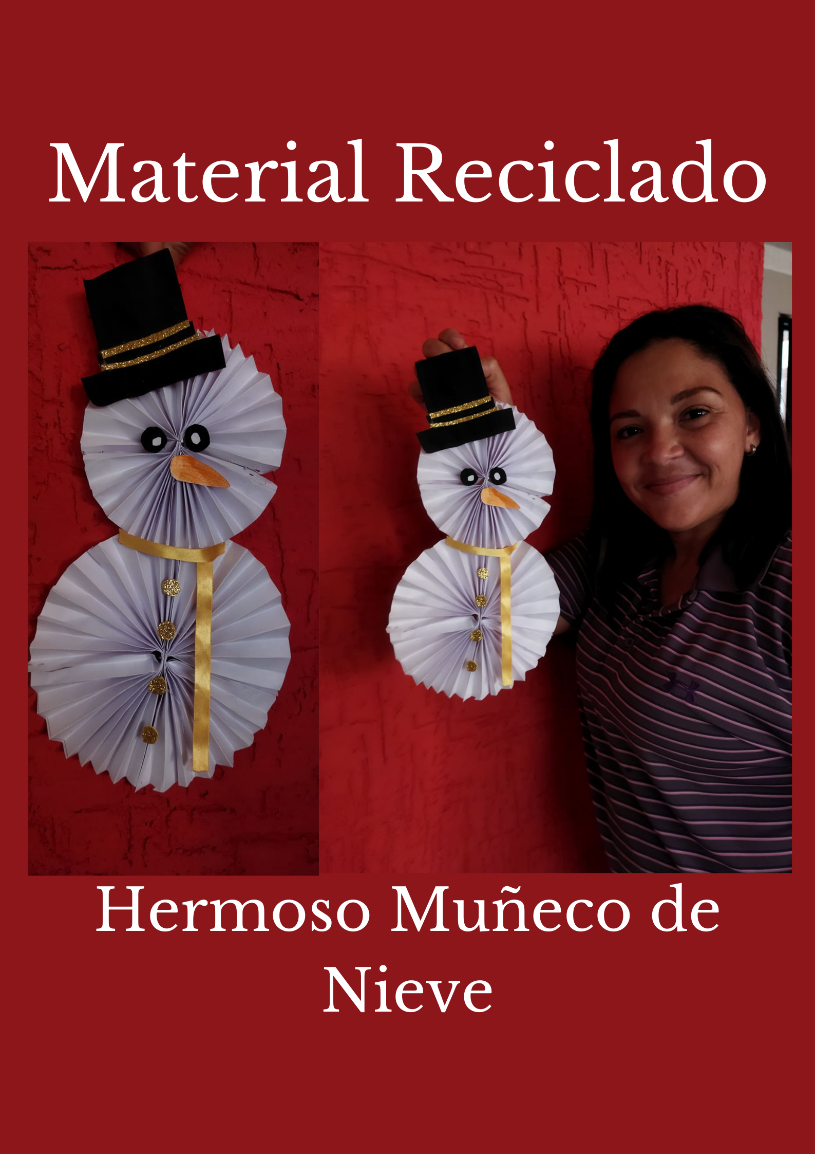 Muñecos de nieve con cheap material reciclado